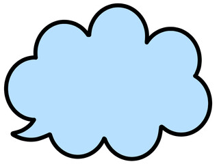 雲の形のもくもく吹き出しイラスト素材