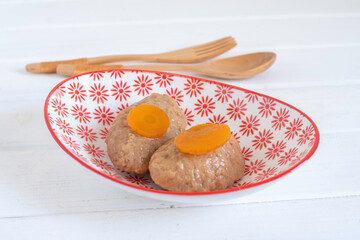 Gefilte fish in beautiful bowl for Jewish holiday Rosh Hashanah and Pesach (Passover).