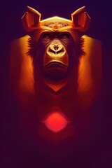 epic royal  ape monkey digital oil painting illustration arts 
