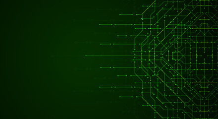 Circuit board. Motherboard. Green technology background.