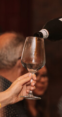 We open a bottle of white red or rosé sparkling wine and pour into glasses for a great friendship with wine lovers.