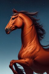 Naklejka na ściany i meble ornament horse on the closeup oil painting illustration arts 