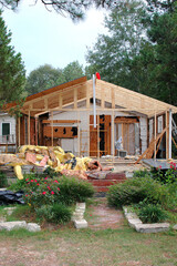 Hurrican damaged house outside.
