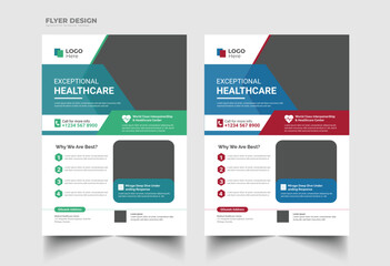 healthcare and medical cove Flyer Template Design