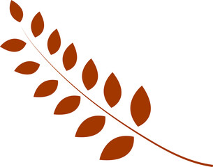Naklejka premium Decorative branch with leaves