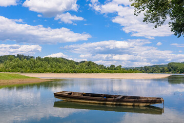 A fishing boat on the Drina river

