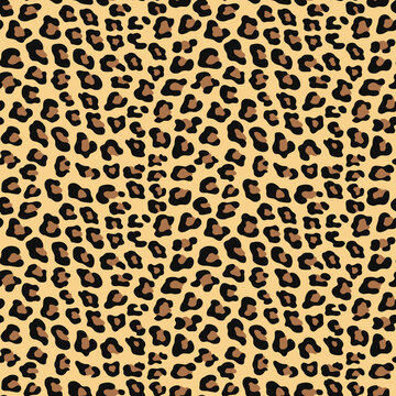 
Seamless leopard print, trendy stylish pattern, yellow background, modern texture. Fashion