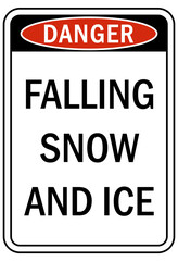 Falling ice and snow warning sign