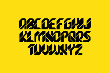 science fiction vector alphabet set