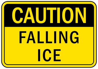 Falling ice and snow warning sign
