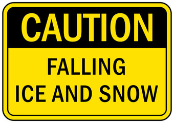 Falling ice and snow warning sign
