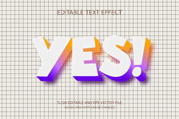 Editable Yes Text Effect