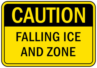 Falling ice and snow warning sign