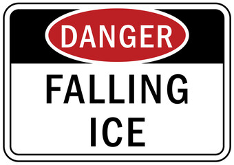 Falling ice and snow warning sign
