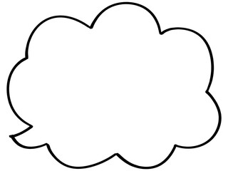 フリーハンドの雲形吹き出しイラスト素材