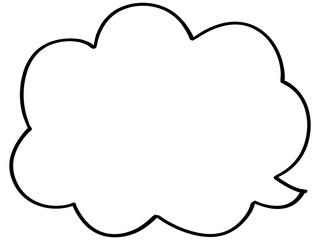 フリーハンドの雲形吹き出しイラスト素材