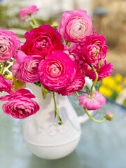 Pink Ranunculus Bouquet in Vase