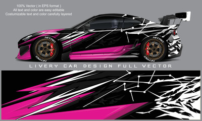 car livery graphic vector. abstract grunge background design for vehicle vinyl wrap and car branding	