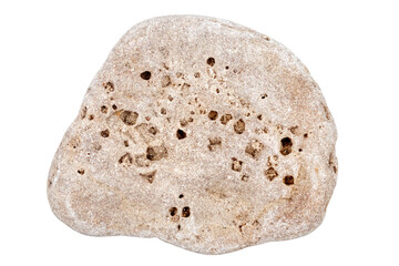 Top view of single beige pebble