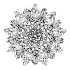 Black and White Decorative Mandala Vector Art Graphic, Template, design, Background, Chakra, Vector, Art, illustration, Website Banner, Posters, Card