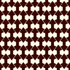 Geometric seamless pattern. Minimal style surface print. Arrows, diamonds motif ornament. Simple geo shapes background