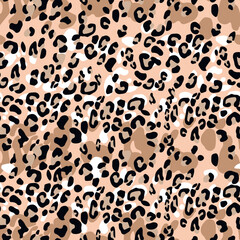 Abstract modern leopard seamless pattern. Animals trendy background. Color decorative vector stock illustration for print, card, postcard, fabric, textile. Modern ornament of stylized skin