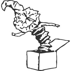 Jack In The Box Vintage Illustration Vector