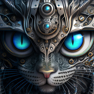 Drawing of mechanical cat.