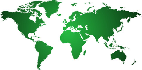 map of the world in green transparent.