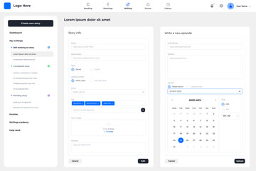Web novel platform UI icon design
