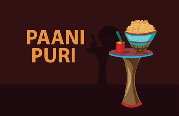 Indian pani puri gol gappa representing food street  - obrazy, fototapety, plakaty