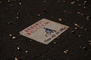 落ち葉と道路