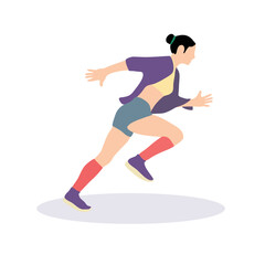 Fototapeta na wymiar Women running jogging workout flat people character
