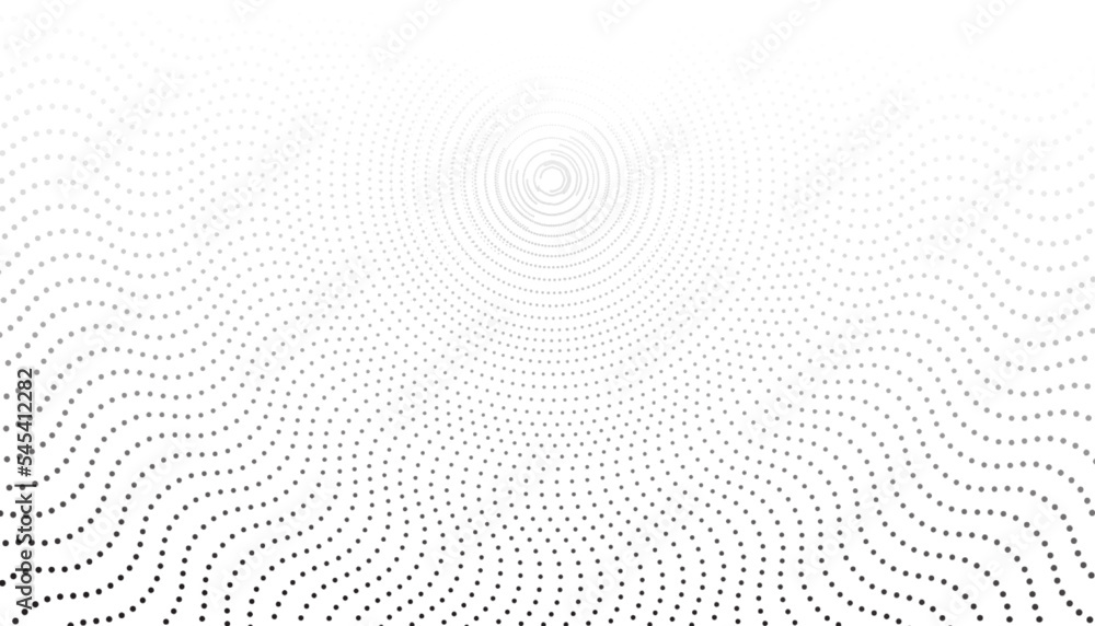 Poster abstract gray halftone dots background. future wavy gray line pattern isolated on white background. 