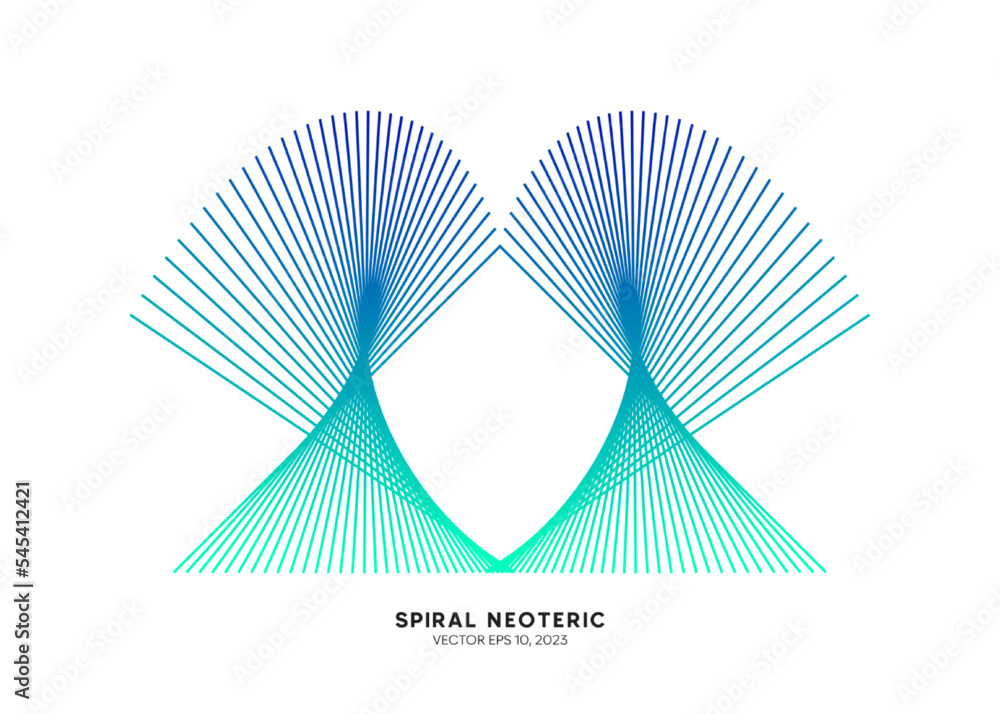 Poster creative blue spiral lines with a curve style isolated on white background for symbol, brand identit