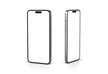 Iphone 14 pro mockup ( Silver ). smartphone mockup. mobile phone mock up PNG