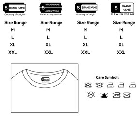 Back neck print design template. T-shirt back neck print design, apparel brand identity design. 