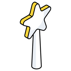 Editable design icon of magic wand