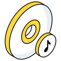 Modern design icon of music disc 