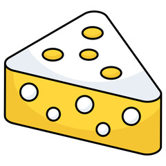 An icon design of cheese block 