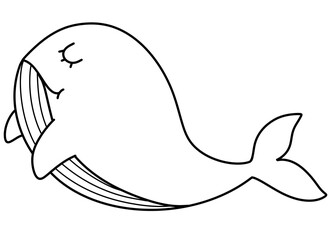Obraz na płótnie Canvas Whale Outline