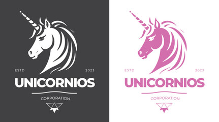 Unicorn Logo Modern Design illustration, Unicorn symbol