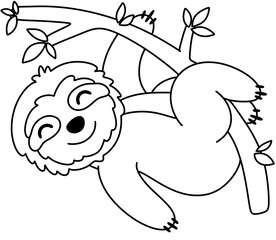Sloth Outline Illustration 