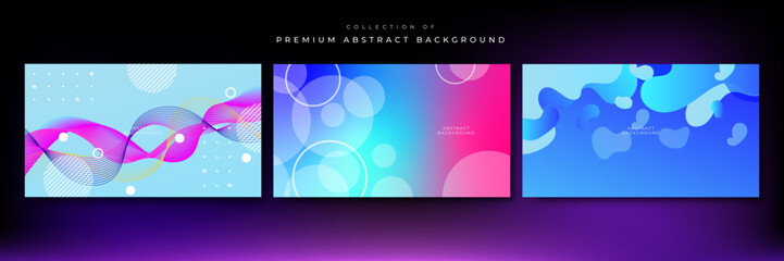 Gradient flowing geometric pattern background texture for cover design template. Minimal color abstract gradient banner template. Modern vector wave shape for brochure and presentation