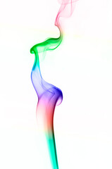 colorful smoke on white background