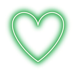 Green Neon Light Heart Illustration