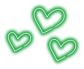 Green Neon Light Heart Illustration