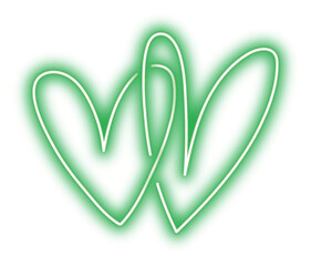 Green Neon Light Heart Illustration