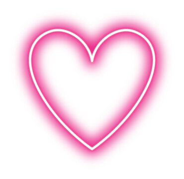 Pink Neon Light Heart Illustration