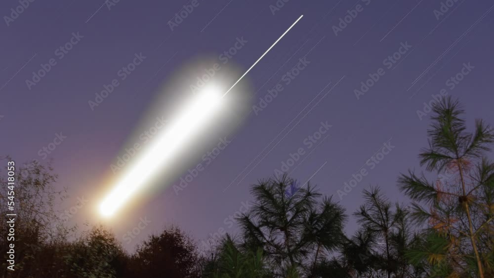Wall mural moonrise time lapse with star-trails in the forest